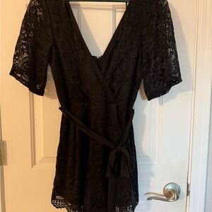 Elegant Black Lace Romper